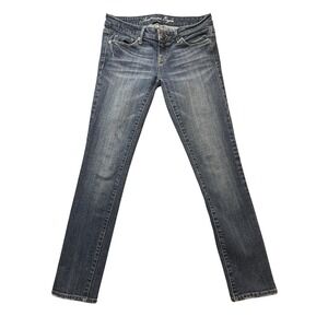 American Eagle Jeans Womens 0 Blue Stretch Skinny Denim Mid Rise Casual